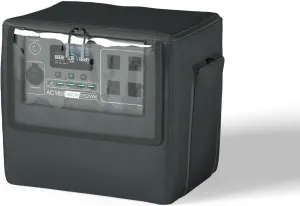 XCZ Outdoor Power Station Cover for BLUETTI AC180 - Waterproof Generator Protector with Ventilation & Transparent Window, Dustproof Solar Storage Cover (Black)