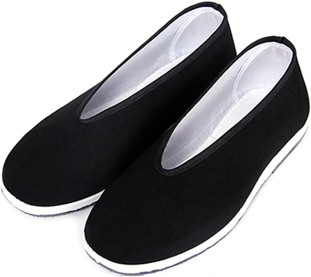 YunPeng Chinese Traditional Old Beijing Shoes Unisex Martial Art Kung Fu Tai Chi Rubber Sole Shoes Black
